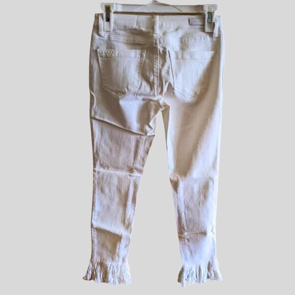 Blank NYC White Lines Jeans Womens Size 24 High Rise Skinny White Fringe Hem NWT - Picture 3 of 14